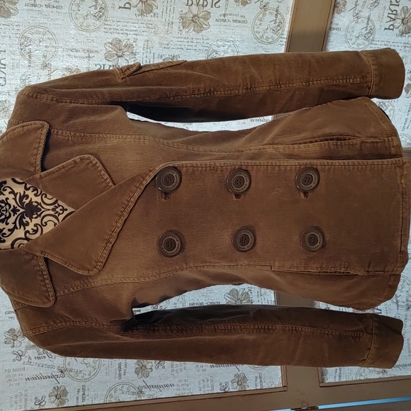 Y2K Corduroy Blazer tobacco Jacket sz Small - Picture 3 of 15